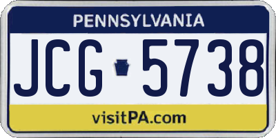 PA license plate JCG5738