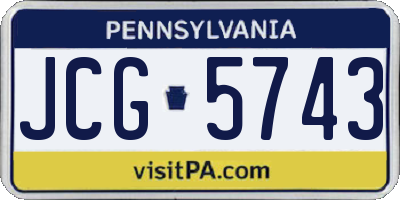 PA license plate JCG5743