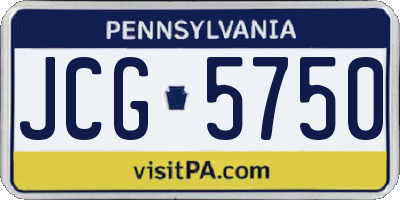PA license plate JCG5750