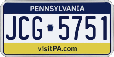 PA license plate JCG5751