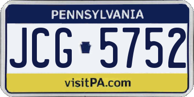 PA license plate JCG5752