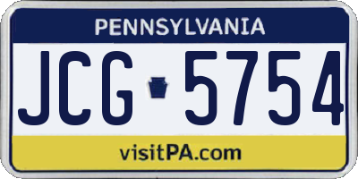 PA license plate JCG5754