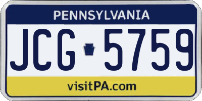 PA license plate JCG5759
