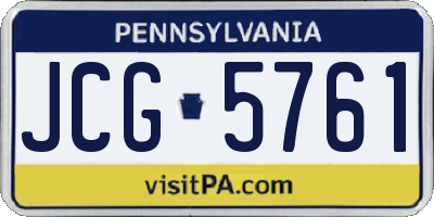 PA license plate JCG5761