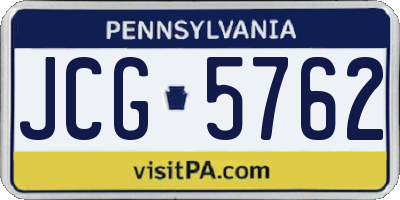 PA license plate JCG5762