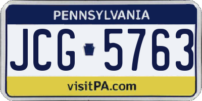 PA license plate JCG5763