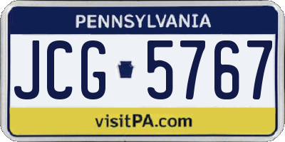 PA license plate JCG5767