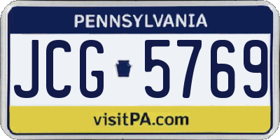 PA license plate JCG5769