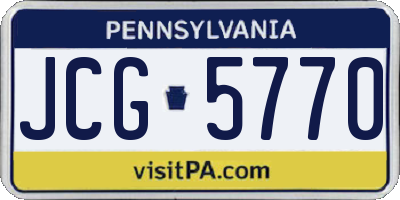 PA license plate JCG5770
