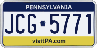 PA license plate JCG5771