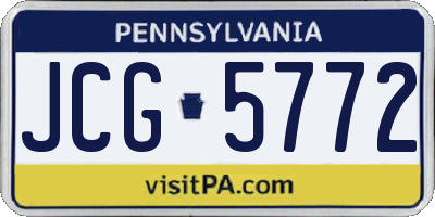 PA license plate JCG5772