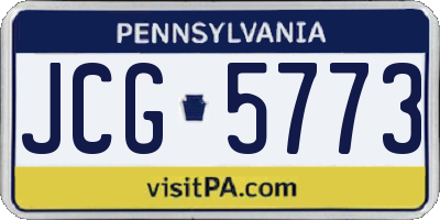 PA license plate JCG5773