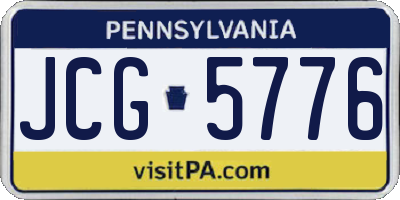 PA license plate JCG5776