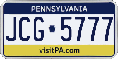 PA license plate JCG5777