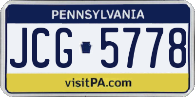 PA license plate JCG5778