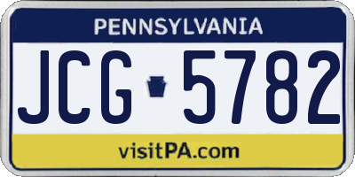 PA license plate JCG5782