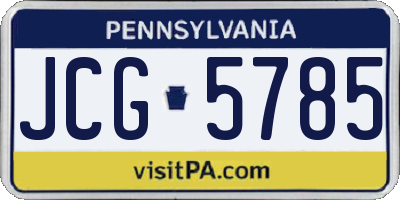 PA license plate JCG5785