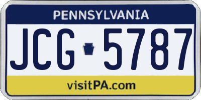 PA license plate JCG5787
