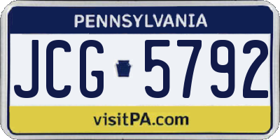 PA license plate JCG5792