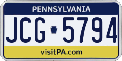 PA license plate JCG5794