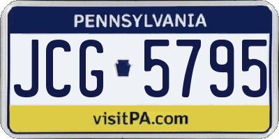 PA license plate JCG5795