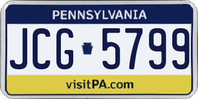 PA license plate JCG5799