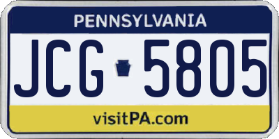 PA license plate JCG5805