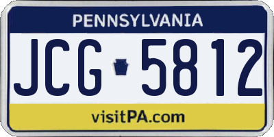 PA license plate JCG5812