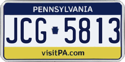 PA license plate JCG5813