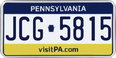 PA license plate JCG5815
