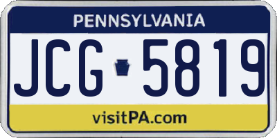 PA license plate JCG5819