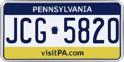 PA license plate JCG5820