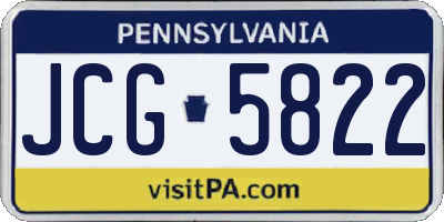 PA license plate JCG5822