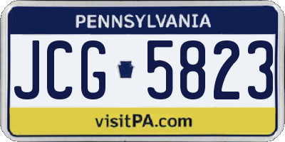 PA license plate JCG5823