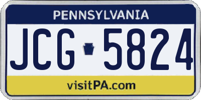 PA license plate JCG5824