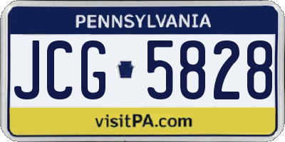PA license plate JCG5828