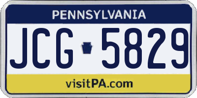 PA license plate JCG5829