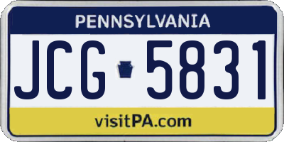 PA license plate JCG5831