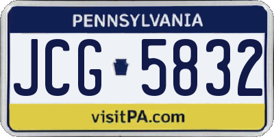 PA license plate JCG5832