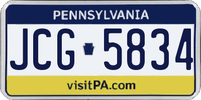 PA license plate JCG5834