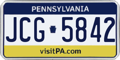 PA license plate JCG5842