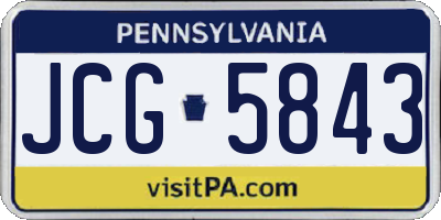 PA license plate JCG5843