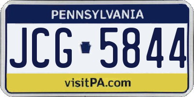 PA license plate JCG5844