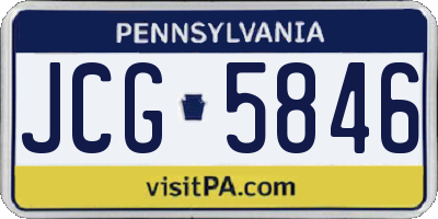 PA license plate JCG5846