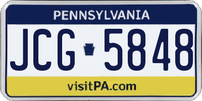 PA license plate JCG5848