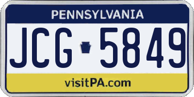 PA license plate JCG5849