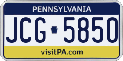 PA license plate JCG5850