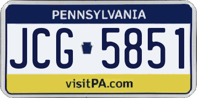 PA license plate JCG5851