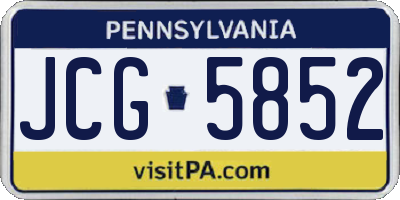 PA license plate JCG5852
