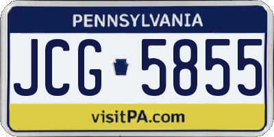 PA license plate JCG5855